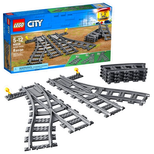 LEGO City Switch Tracks 60238 Building Kit (8 Pieces)