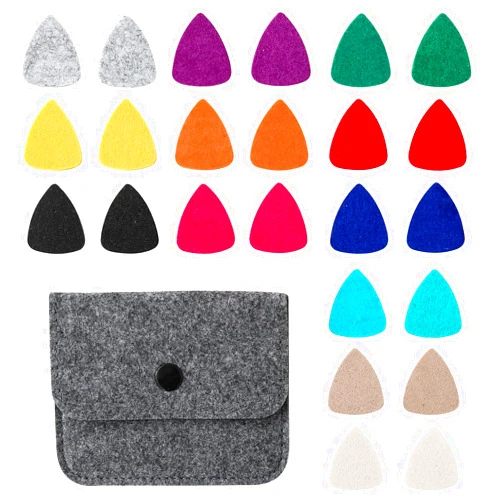 Donux 24 Pieces Felt Ukulele Picks,Felt Heart Shape Pick for Ukulele Guitar Bass with pick holder case (24, Mixed)