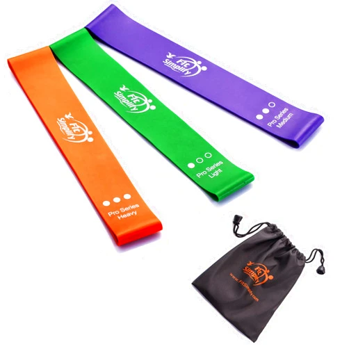 Fit Simplify Pro Series Resistance Loop Exercise Bands, Set of 3