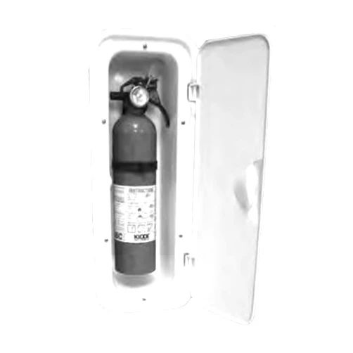 USAMADE KLEARSTAND RV and Marine Fire Extinguisher Box with Door Cover - Recessed Fire Extinguisher Box - Sleek Look, Easy to Install, and Clean (White with Door)