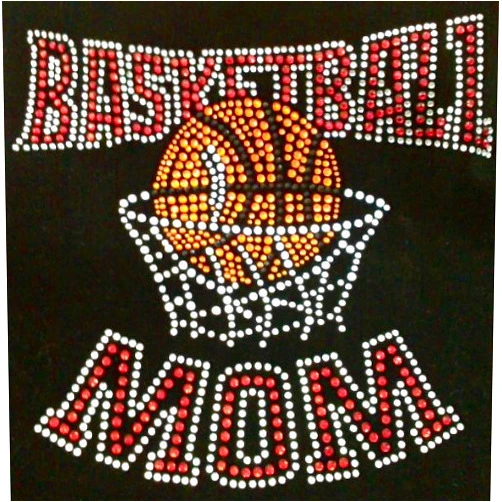 APPM Basketball Mom Net Red Rhinestone Transfer
