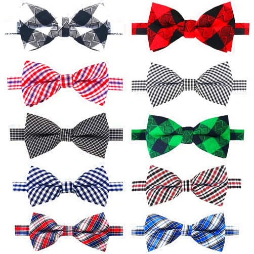 Koolmox Dog Bow Ties, 10pcs KOOLMOX Dog Bowties, Dog Neck Ties With Adjustable Dog Bow Tie Collar, Plaid Puppy Bow Tie For Small Medium Boy Girl Dogs Cats Pet Summer Gifts Holiday Costume Grooming Accessories