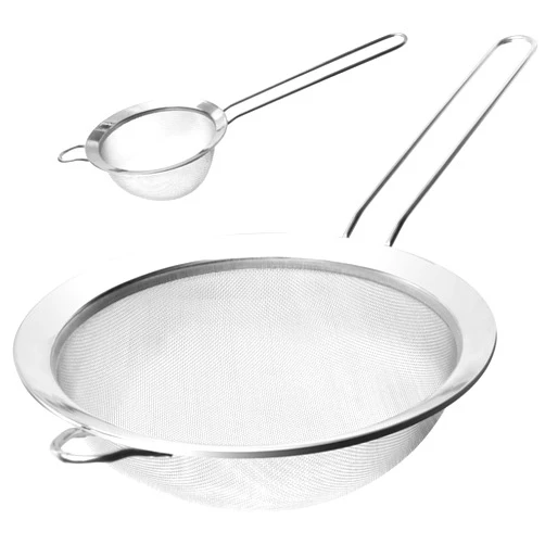 Luckyiren Food Strainer, Premium Stainless Steel Fine Mesh ScreenPremium Stainless Steel Fine Mesh Screen Colander Sieve Filter Sifter Riddle Griddle for Kitchen Rice Juice Quinoa Food Flour Baking