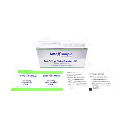 Ensur Safe N Simple Skin Barrier Wipe Safe N Simple No Sting Sterile, Safe N Simple, SNS80725 - Box of 25