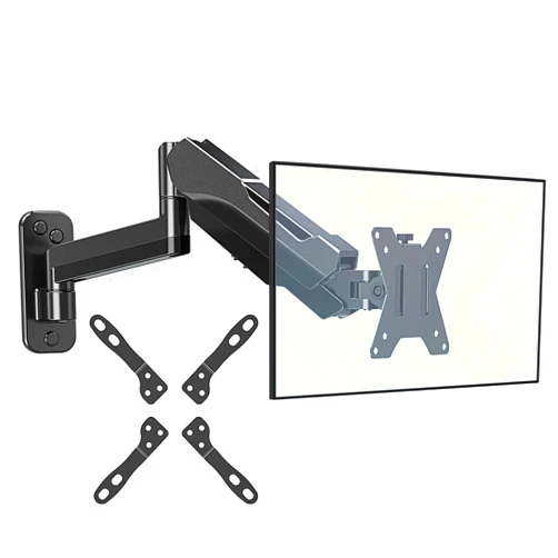MOUNTUP Monitor Wall Mount for 17-35 Inch Computer Screen, Gas Spring Single Monitor Arm with VESA Extension Kit for VESA 75x75, 100x100, 100x200, 200x100, 200x200, Support 4.4-26.5lbs Display, Black