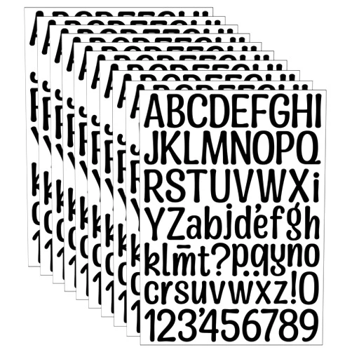 Dvobez 690Pcs 1.5 Inch Letter Stickers, 10 Sheet Vinyl Letter Stickers Waterproof Alphabet Stickers, Self-Adhesive Letter Sticker for Class Office Arts Crafts Sign Poster Mailboxes Handbook (1.5In, Black)