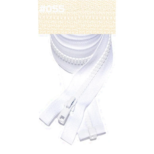 YKK® Vislon Zipper, YKK #5 Molded Plastic Separating Bottom - Medium Weight (Select Color and Length) (055 Cream, Length 24 inches)