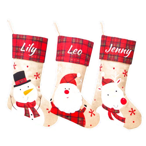 MisUMis 3 Pack Embroidery Personalized Names Christmas Stockings for Family Santa Claus Stocking (3 Pack)…