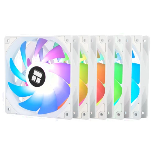 Thermalright 5 Pack TL-C12CW-S CPU Fan 120mm White ARGB Case Cooler Fan, 4pin PWM Silent Computer Fan with S-FDB Bearing Included, up to 1550RPM Cooling Fan（5 Quantities）