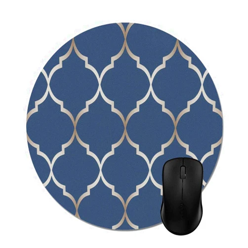 Goodaily Mouse pad Geometric Trellis Navy Mouse Mat Stylish Office Accessory 8in