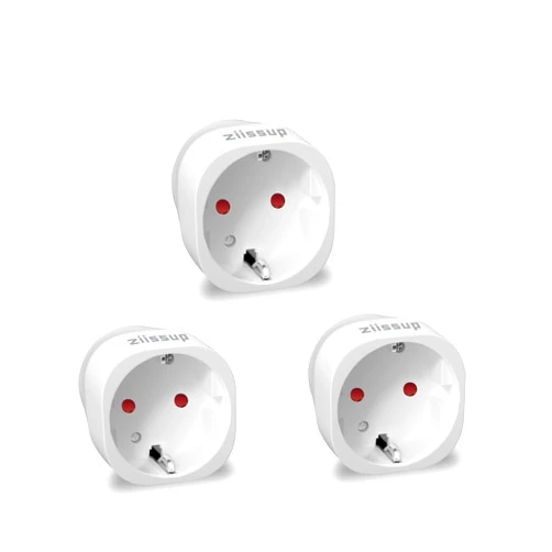 Ziissup European to USA Plug Adapter, EU to US Plug Adapter, Europe to USA Travel Converter for Most of Europe EU Spain France Type C/E/F Plugs to US Power Adapter, 3-Packs White