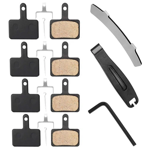 PACYTION 4 Pairs Bike Brake Pads,Bicycle Brake Pads with Installation Tools Compatible with Trp Tektro Shimano Brake Pads MT200 M355 M446 M315 M365,MTB Bike Disc Brake Pads Compatible with Ebike Brake Pads
