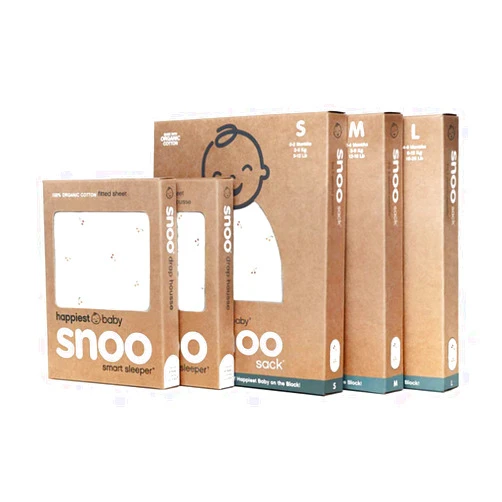 Happiest Baby The Big Bundle 100% Organic Cotton - Includes 3 SNOO Sacks and 2 SNOO Bassinet Fitted Sheets (Ivory Cherries)