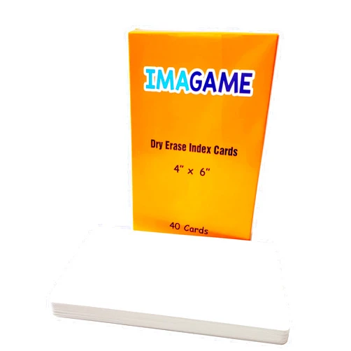 IMAGAME Dry Erase Index Cards, 4” x 6”, 40pcs Laminated Cards, Both Sides Blank, Reusable Dry Erase Note Cards for School, Office, Home, to Do Lists, Multipurpose Index Card Sheets