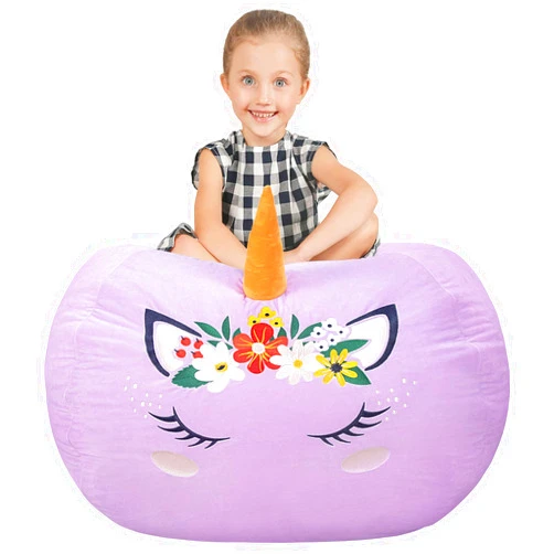 Aubliss Stuffed Animal Storage, Velvet Bean Bag Chairs Cover, X-Large 38