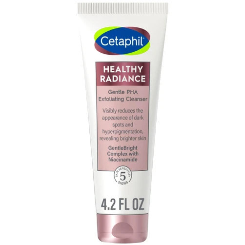Cetaphil Face Wash, Healthy Radiance Gentle Exfoliating Cleanser, Visibly Reduces Look of Dark Spots and Hyperpigmentation, Designed for Sensitive Skin, Hypoallergenic, Fragrance Free, 4.2oz