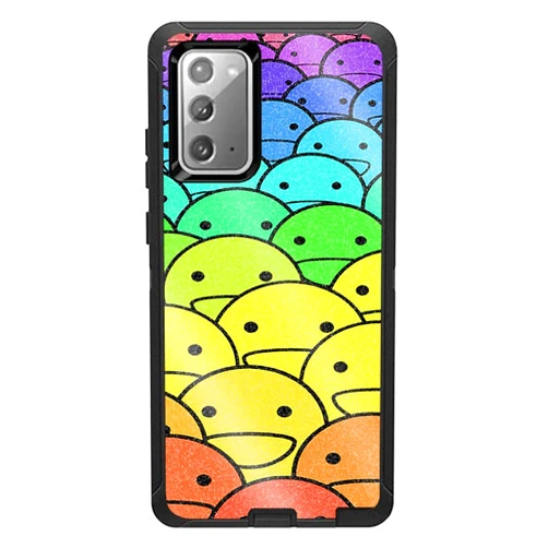 MIGHTY SKINS MightySkins Glossy Glitter Skin for OtterBox Defender for Samsung Galaxy Note20 5G - Happy Faces | Protective, Durable High-Gloss Glitter Finish | Easy to Apply and Change Style | Made in The USA