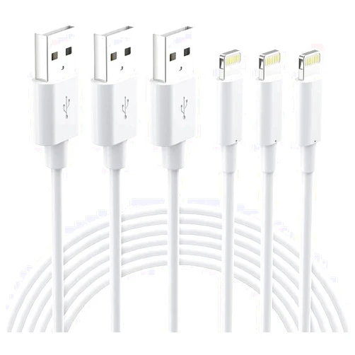 Nikolable Lightning Cable MFi Certified - iPhone Charger 3Pack 6FT Lightning to USB A Charging Cable Cord Compatible with iPhone 14 13 12 Mini Pro Max SE 11 Xs Max XR X 8 7 6 Plus 5S iPad Pro Airpods - White