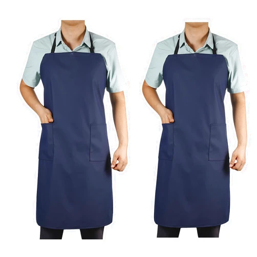 VWELL Waterproof Rubber Vinyl Apron W/ 2 Pockets - Lab Apron for DishWashing, Grooming 2Pack