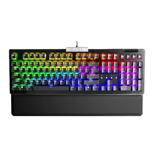 EVGA Z15 RGB USB Gaming Keyboard, RGB Backlit LED, Hotswappable Mechanical Kailh Speed Silver Switches (Linear), 821-W1-15US-KR, Black