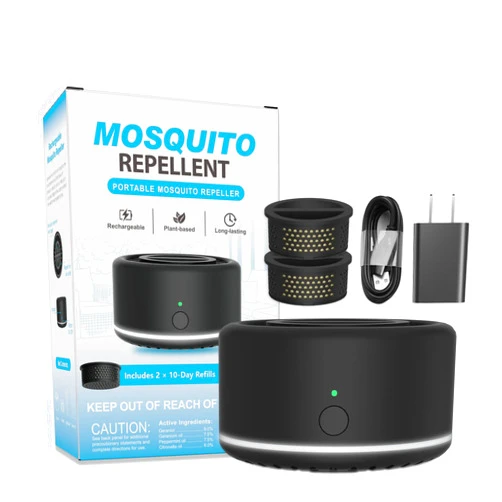 Virine Mosquito Repellent Outdoor Patio, Portable Repellent Device Plant-Derived Mosquito Repeller, Rechargeable Personal Shield for Camping & Outdoor(2 Refills Included)