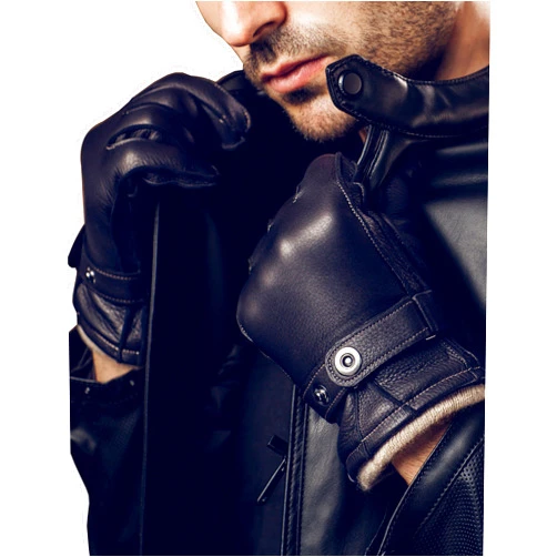 YISEVEN Men's Deerskin Leather Gloves Hand Sewn