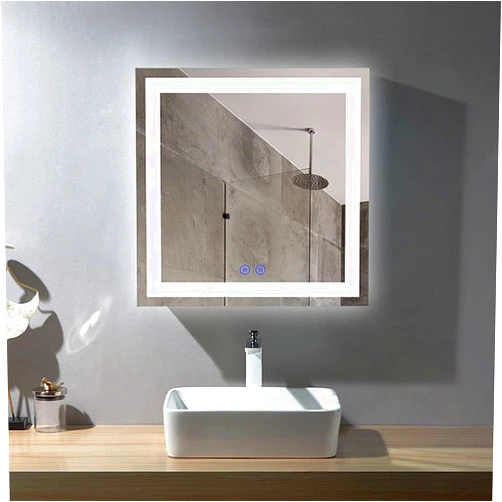 DECORAPORT 36x 36 Inch LED Bathroom Backlit Mirror, Dimmable Lighted Bathroom Vanity Mirror with Touch Button, Mounted Anti-Fog Makeup Mirror for Wall (Vertical/Horizontal)
