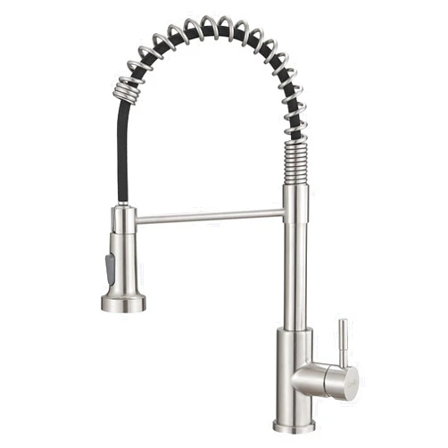 GIMILI Kitchen Faucet with Pull Down Sprayer High Arc Single Handle Spring Kitchen Sink Faucet Brushed Nickel Modern Stainless Steel Kitchen Faucets