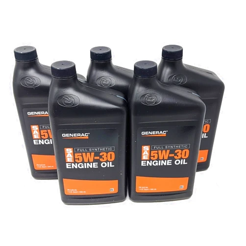 Generac 5-Pack Full Synthetic Motor Oil 5W-30 SN Quart Bottle Part# 0J5140