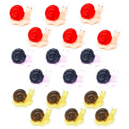 Honbay 18PCS Resin Snail Miniature Mini Snail Animals Figurines Ornaments for Fairy Garden, Micro Landscape, Cake Toppers (3 Color)