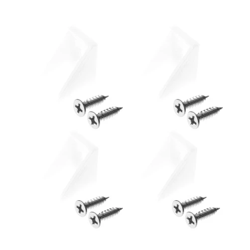 MroMax 20PCS Plastic Corner Braces White Shelf Closet Furniture Angle Bracket 0.79
