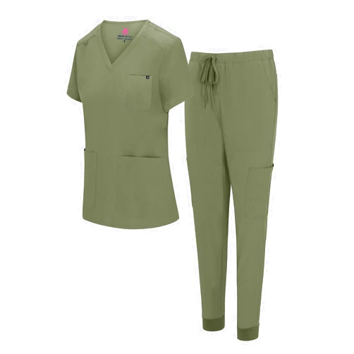Natural Uniforms CLEARANCE Womens 10 Pocket Cool Stretch Jogger Scrub Set-TOP RUNS SMALL