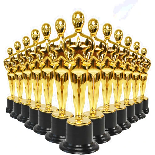 Erweicet 24 Pack 6'' Plastic Gold Star Award Trophies for Party Decorations, Party Favors, School Award, Game Prize, Party Prize and Appreciation Gifts