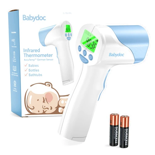 Ketodoc Babydoc Medical Grade FSA HSA Approved Baby Thermometer for Kids, AccuTemp German Sensor, 3-in-1 Safe Non-Contact Infrared Forehead Thermometer, Object Mode for Milk or Bathwater, Infants, Children