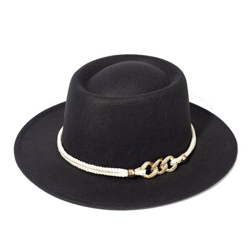Lisianthus Women Wide Brim Fedora Hat with Belt Buckle Pork Pie Hat