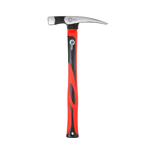INTERTOOL 16 oz Bricklayer’s Hammer, Masonry Tool, Mason’s Brick Hammer, Forged Steel and Shock Absorbing Fiberglass Handle HT08-0240