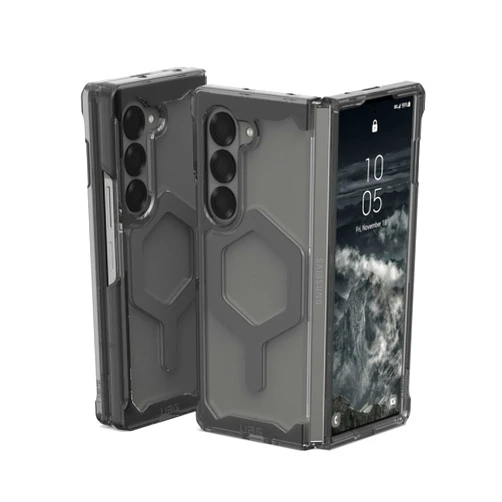 URBAN ARMOR GEAR UAG Compatible with Samsung Galaxy Z Fold 6 Case Plyo Pro Ash/Space Grey, Rugged Anti-Yellowing Transparent Clear Compatible with Magnetic Charging Military Grade Protective Cover