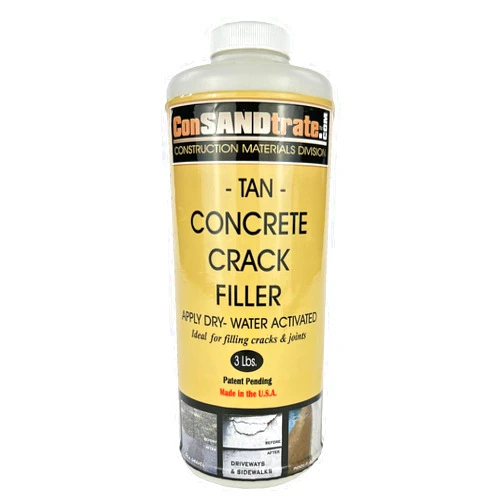 ConSandtrate Concrete Crack Filler - Tan - 3 lb. (Single Bottle) for Filling in Concrete Cracks on driveways, walkways and patios