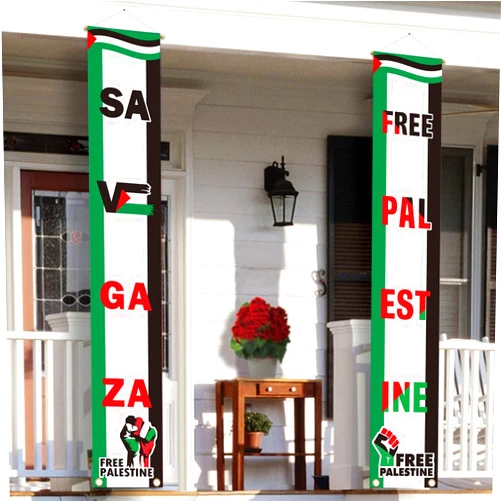 HighMount Free Palestine Large Banners Outdoor Porch Yard Sign Garden Door Wall Decorative Banner 71x12in - Save Gaza Flag Door Front Porch Hanging Banner Decorations for Home Yard Office Indoor Outdoor Wall Party Supplies Decor