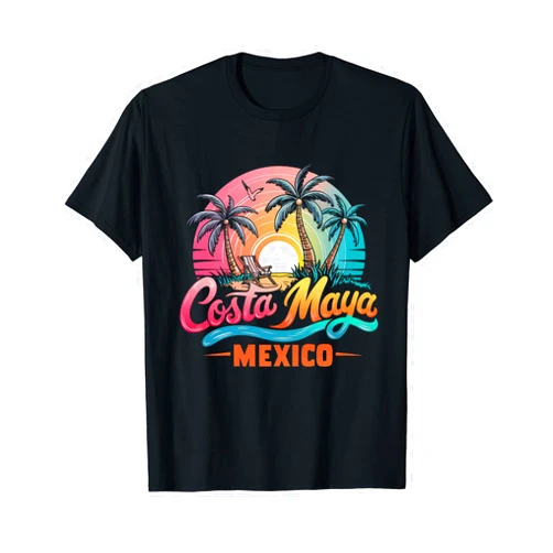Costa Maya Mexico Vacation Beach Designs Costa Maya Mexico Tropical Sunset beach Souvenir Vacation T-Shirt