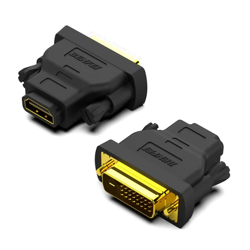 BENFEI DVI to HDMI, Bidirectional DVI (DVI-D) to HDMI Male to Female Adapter with Gold-Plated Cord 2 Pack