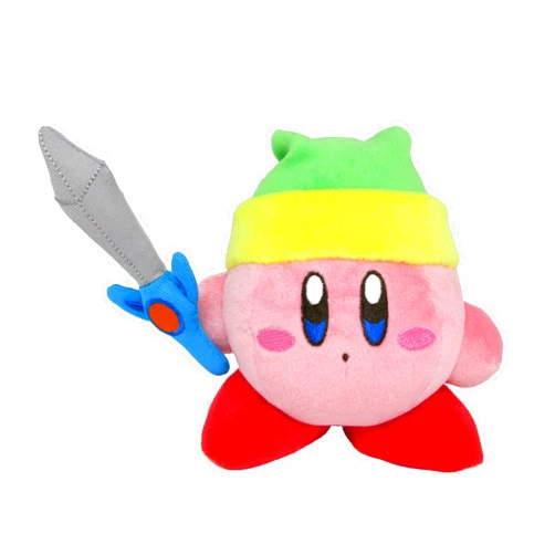 Little Buddy Kirby's Adventure All Star Collection Kirby Sword Stuffed Plush, 6