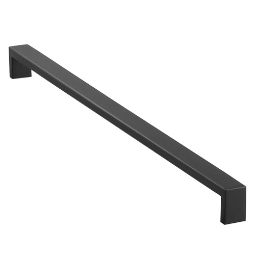 Cauldham Solid Stainless Steel Cabinet Hardware Square Pull Matte Black (16-3/8