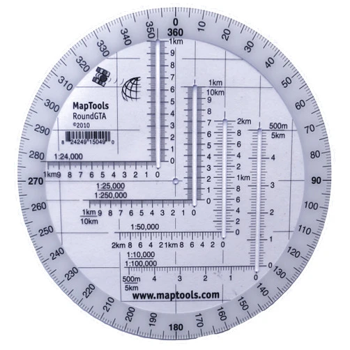 MapTools Round Military Coordinate Scale and Protractor
