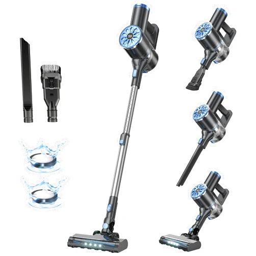VIPSUN Cordless Vacuum Cleaner with Self-Standing, LED Screen Stick Vacuum Cleaners for Home, Lightweight Powerful Suction Vacuum, 6-in-1 Rechargeable Vacuum for Carpets, Pet Hair, Hardwood Floors