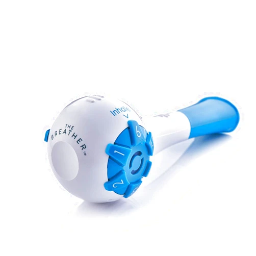THE BREATHER │ Natural Breathing Exerciser Trainer For Drug-Free Respiratory Therapy │ Breathe Easier with Stronger Lungs │ Guided Mobile Training App Included
