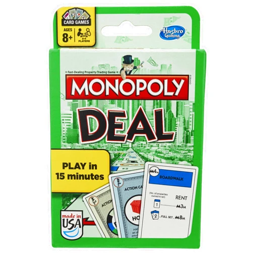 Hasbro Gaming Monopoly Deal Card Game, Quick-Playing Family Game, 2-5 Players, Fun Summer Activities, Vacation Travel Essentials, Ages 8+