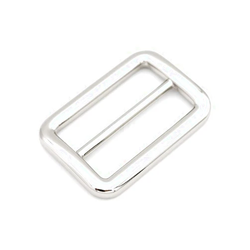 CRAFTMEMORE 6pcs Metal Slide Buckle Bag Belt Strap Keeper Slider Triglide Strap Adjuster Purse Making Accessories SCSL (1 1/2 Inches, Silver)