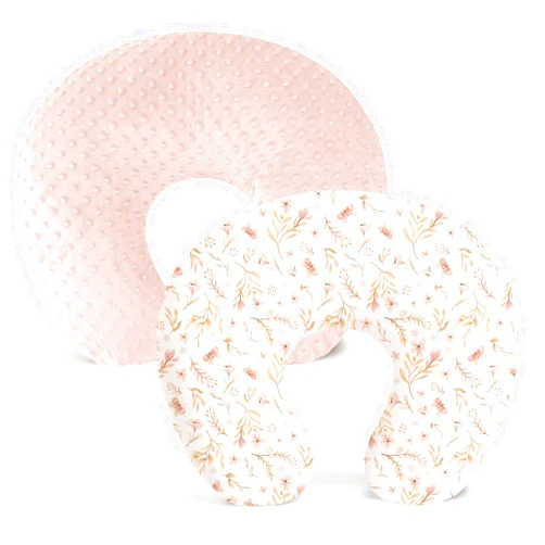 Konssy 2 Pack Nursing Pillow Covers, Soft and Comfortable Nursing Cover for Breastfeeding Pillows, Pillow Slipcover for Baby Girls Boys Newborn(Pink, Pink Spring)