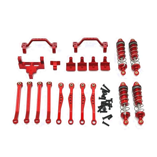 FRHDVFA Used For WPL C64 C74-1 JA11 RC Car Parts Metal Upgraded Rod Suspension Frame Servo Rod Seat Shock Absorber replacement (parts)(Red)
